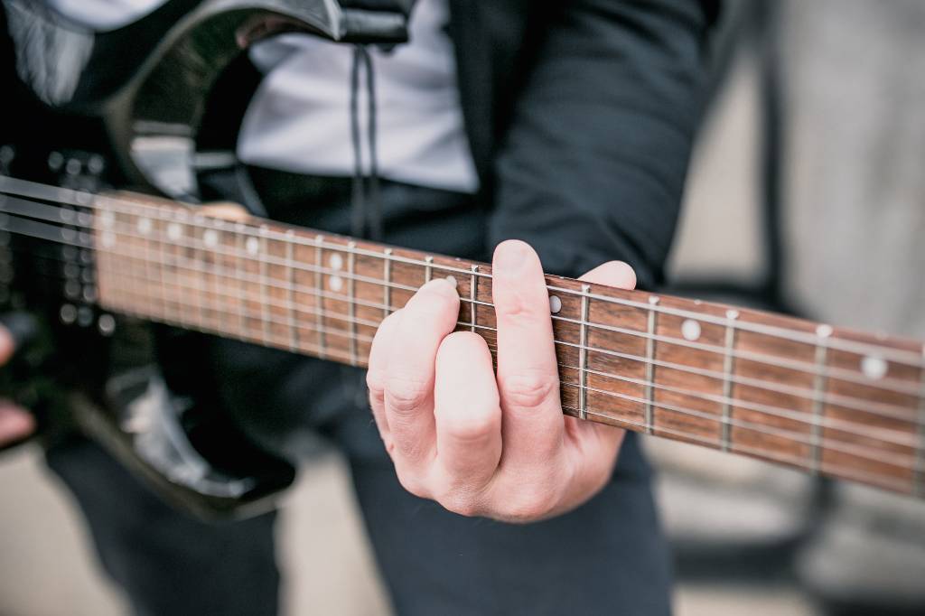 guitarist playing power chords