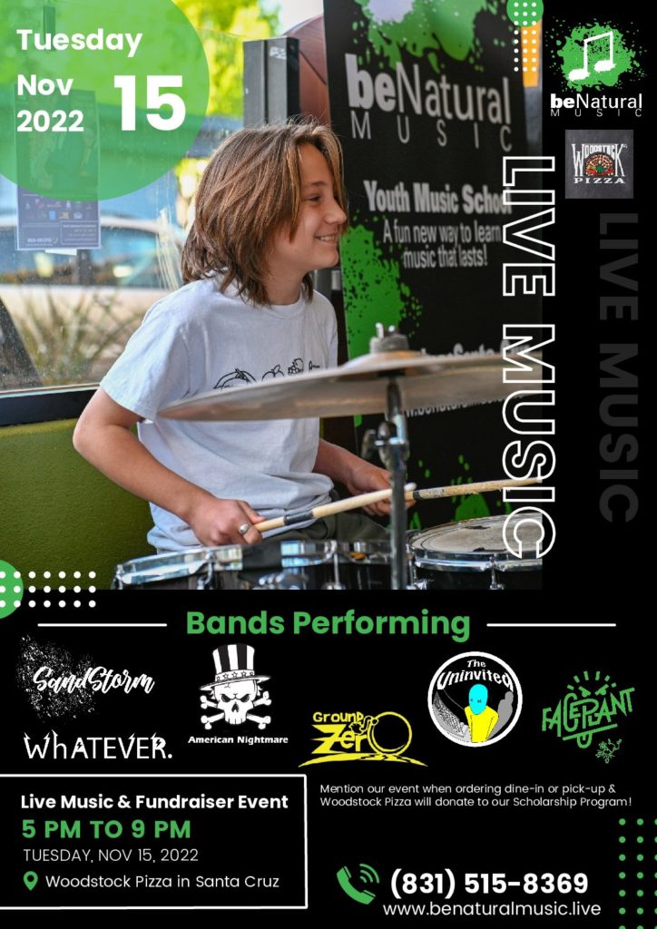 Woodstock pizza youth rock & jazz bands live performance and fundraiser 1