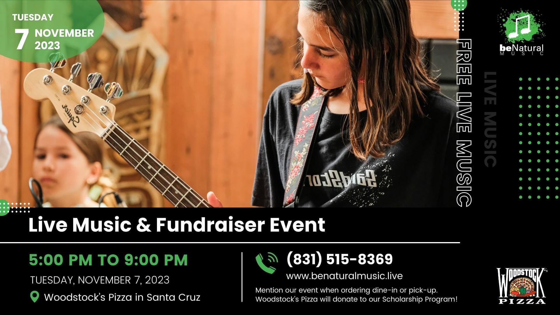 Live Music & Fundraiser Event November 07,2023 Event Banner