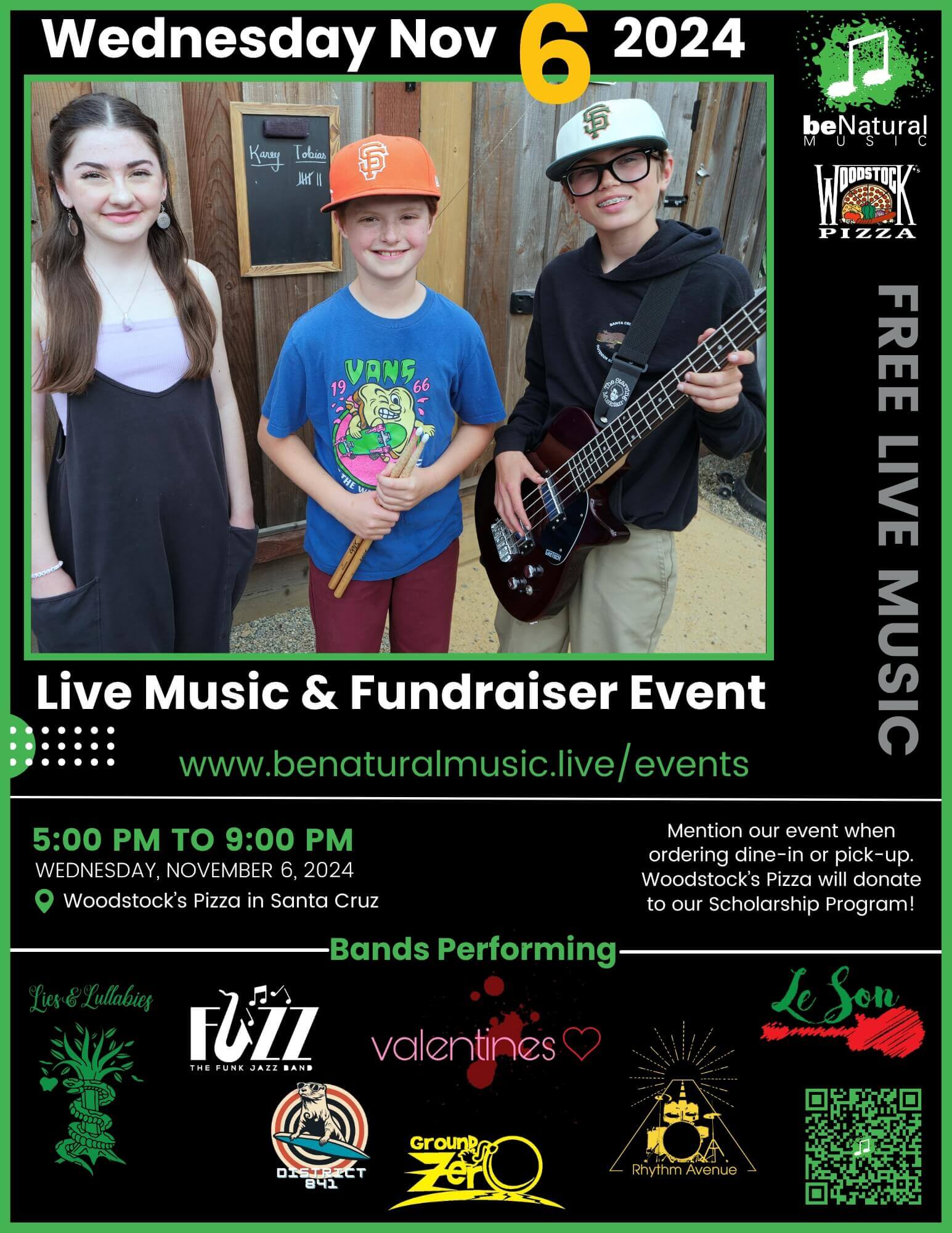 woodstock-pizza-nov-6-24 Live Music Event in Woodstock Pizza at Santa Cruz on November 6, 2024