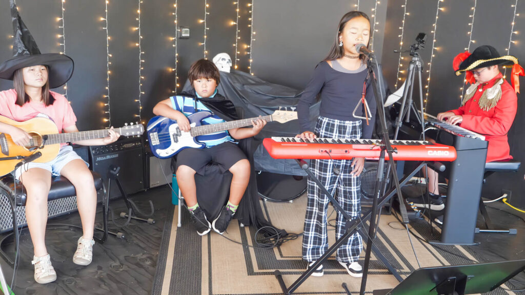 Kids performing on stage