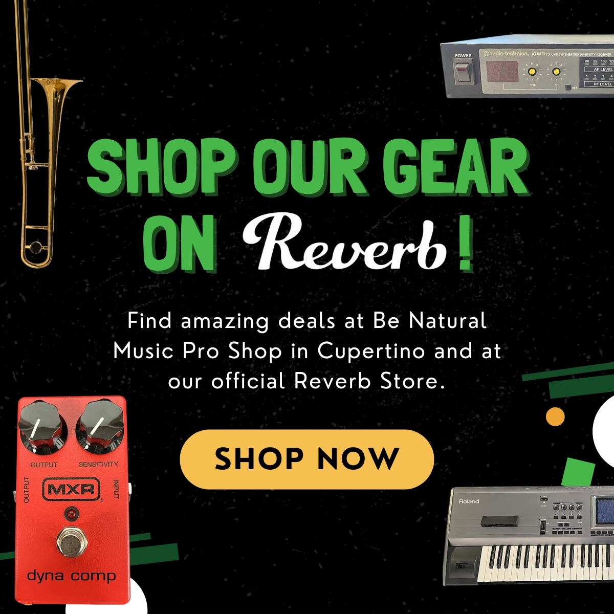 Shop Our gear on Reverb Banner