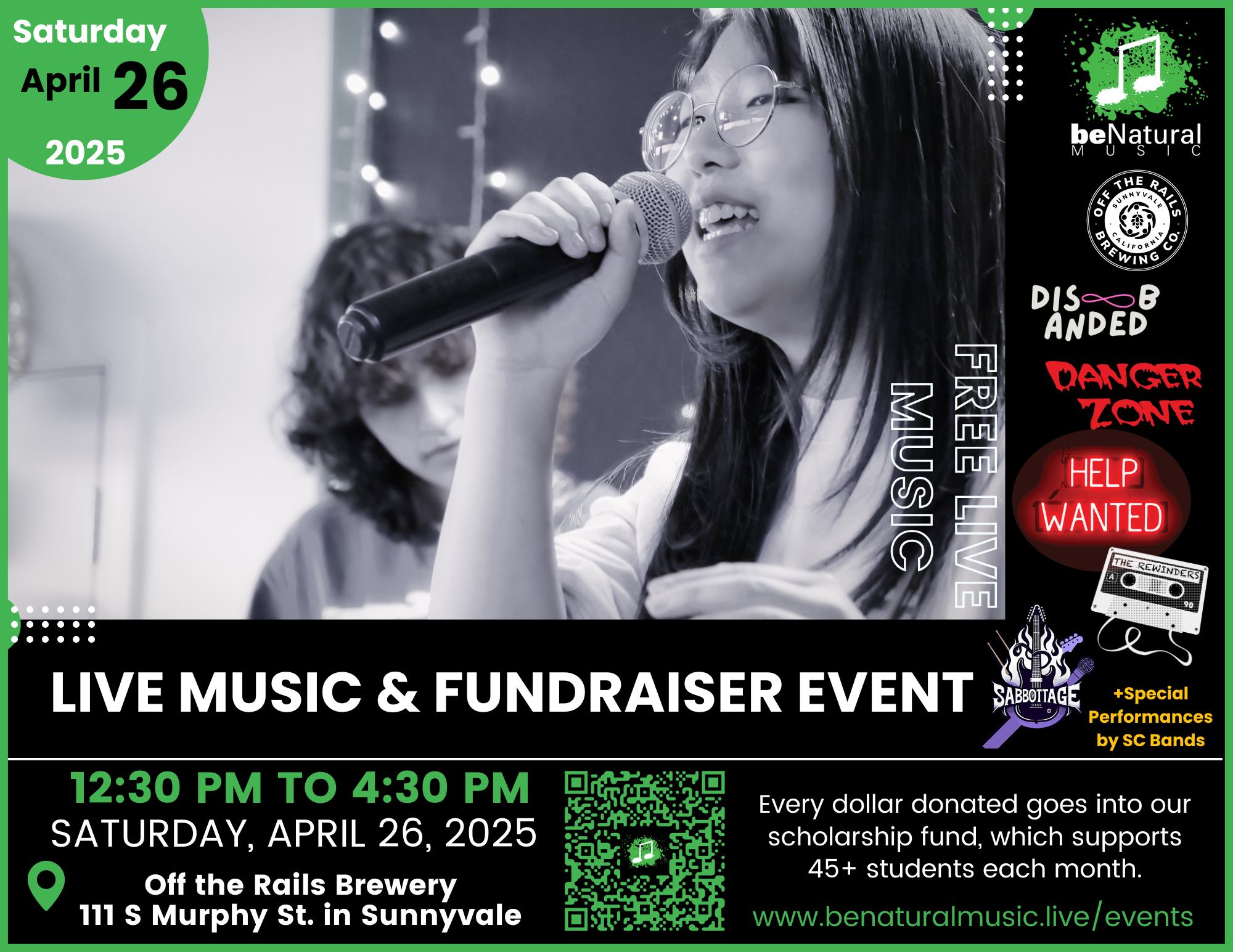 APR 26 2025 Off the Rails Live Music & Fundraiser Event at Off the Rails Brewery